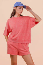 Load image into Gallery viewer, Mineral Washed Knit Casual Top: PINK
