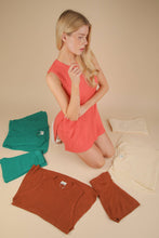 Load image into Gallery viewer, Knit Sweater Comfy Top &amp; Shorts Set: CORAL
