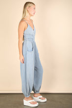Load image into Gallery viewer, Mineral Washed Cotton Gauze Casual Jumpsuit: SAGE
