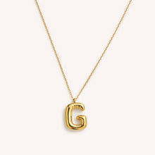 Load image into Gallery viewer, Bubble Initial Charm Necklaces- Gold: C
