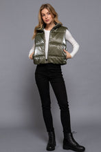 Load image into Gallery viewer, High Neck Zip Up Vest: BLK-black
