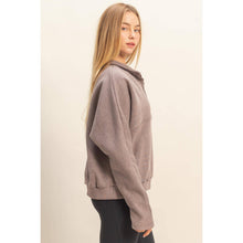 Load image into Gallery viewer, Comfy Half Zip Fleece Sweatshirt: TOMATO
