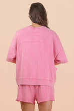 Load image into Gallery viewer, Mineral Washed Knit Casual Top: PINK
