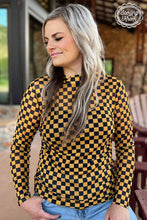 Load image into Gallery viewer, Pep Rally Mesh Top Gold &amp; Black
