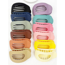 Load image into Gallery viewer, 12 Colors of Oval Shape Flat Hair Claw: MIX COLOR / ONE(12)
