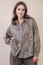 Load image into Gallery viewer, Oversized Leopard Printed Button Down Shirt: MOCHA MIX
