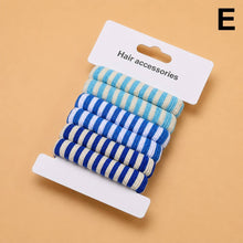 Load image into Gallery viewer, Striped Terry Hair Ties 6-Pc Set | Pink/Blue/Tan
