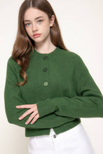 Load image into Gallery viewer, Long Sleeve Round Neck Button Down Sweater Cardigan: TPE-taupe / M
