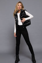 Load image into Gallery viewer, High Neck Zip Up Vest: BLK-black
