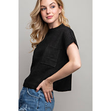 Load image into Gallery viewer, DROP SHOULDER RIB-KNIT SWEATER TOP : Brown

