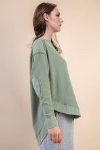 Load image into Gallery viewer, Mineral Washed Elbow Patch Contrast Knit Top: MOCHA
