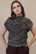 Load image into Gallery viewer, Side Elastic Detail Leopard Soft Knit Vest Top: MOCHA LEOPARD
