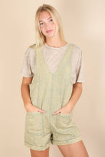 Load image into Gallery viewer, Washed Denim Casual Romper: SAGE
