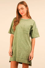 Load image into Gallery viewer, Mineral Washed Knit Oversized Shift Mini Dress: BLACK
