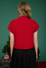 Load image into Gallery viewer, MOCK NECK POCKET DETAIL SHORT SLEEVE KNIT SWEATER: LIGHT TAUPE
