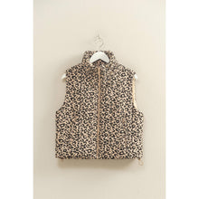 Load image into Gallery viewer, Leopard Print Puffer Vest: CREAM

