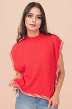 Load image into Gallery viewer, Side Tie Detail Knit Sweater Vest Top: OATMEAL
