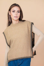 Load image into Gallery viewer, Side Tie Detail Knit Sweater Vest Top: OATMEAL
