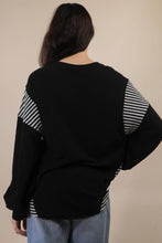 Load image into Gallery viewer, Oversized Mixed Media Western Graphic Knit Top: TAUPE
