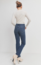 Load image into Gallery viewer, Dark Cut Off Straight Leg Judy Blue Jeans
