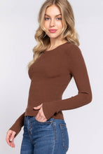 Load image into Gallery viewer, Long Sleeve Crew Neck Viscose Rib Sweater: Red-Red
