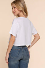 Load image into Gallery viewer, Short Sleeve Crew Neck Oversize Crop Cotton Knit Tee: RED-red / L
