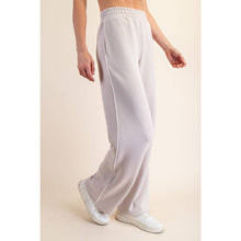 Load image into Gallery viewer, MODAL SCUBA PIPING STRAIGHT PANT: Black/Cream
