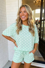 Load image into Gallery viewer, LAS-LIVE Polka Dot Print Top Drawstring Shorts Set (S-XL): Green / Missy / XL
