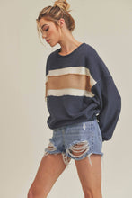 Load image into Gallery viewer, Navy/Ivory/Tan Sweatshirt
