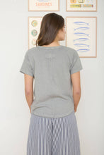 Load image into Gallery viewer, ROUND NECK SHORT SLEEVE EXPOSED SEAM KNIT TOP: TERRACOTTA
