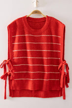 Load image into Gallery viewer, 12W3723N-Striped Side Tie Knit Vest: OATMEAL / S-M-L/2-2-2
