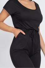 Load image into Gallery viewer, Black Drawstring Jumpsuit
