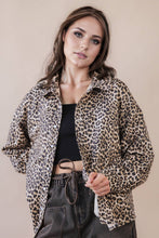 Load image into Gallery viewer, Oversized Leopard Printed Button Down Shirt: MOCHA MIX
