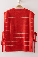 Load image into Gallery viewer, 12W3723N-Striped Side Tie Knit Vest: OATMEAL / S-M-L/2-2-2
