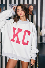 Load image into Gallery viewer, KANSAS &#39;KANSAS CITY &amp; KC&#39; Reversible Mock-neck Sweatshirt: HEATHER GRAY
