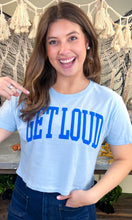 Load image into Gallery viewer, Custom Arched Puff Graphic Crop Top: AS / Sports Grey
