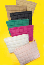 Load image into Gallery viewer, QUILTED PUFFY COSMETIC MAKEUP POUCH CLUTCH BAG | Fuchsia
