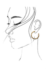 Load image into Gallery viewer, BAGUETTE RHINESTONE HOOP EARRINGS | GOLD
