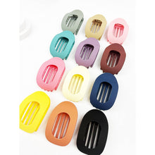 Load image into Gallery viewer, 12 Colors of Oval Shape Flat Hair Claw: MIX COLOR / ONE(12)
