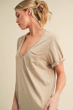 Load image into Gallery viewer, Zoie V-Neck Short Sleeve Top: Oat / Contemporary
