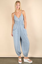 Load image into Gallery viewer, Mineral Washed Cotton Gauze Casual Jumpsuit: SAGE
