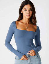 Load image into Gallery viewer, Square Neck Cropped Basic Tee: Dark Grey
