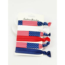 Load image into Gallery viewer, American Flag Hair Tie Bracelet Set: MIX COLOR / ONE
