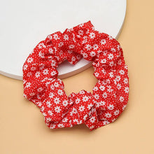 Load image into Gallery viewer, Polka Dot Gingham Checker Floral Scrunchie | RED (One will be chosen at random)
