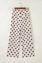 Load image into Gallery viewer, PRETTY BASH Polka Dot Patch Pocket Wide Leg Pants: White / M
