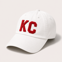 Load image into Gallery viewer, Kansas City KC Football Chenille Dad Hat - Gold or White: Gold
