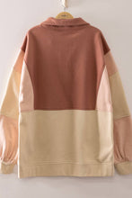 Load image into Gallery viewer, NT12353-Colorblock Half Snap Sweatshirt: GRAY / S-M-L/2-2-2
