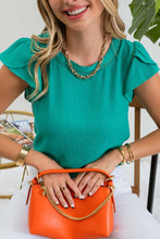 Load image into Gallery viewer, TULIP SLEEVE BACK BUTTON BLOUSE: KELLY GREEN
