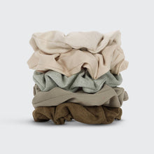 Load image into Gallery viewer, Assorted Textured Scrunchies 5pc Set - Eucalyptus
