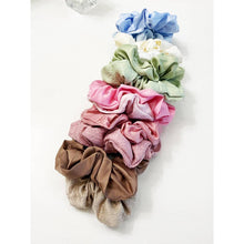 Load image into Gallery viewer, Duo Dull Satin and Textured Pattern Scrunchie Set: MIX COLOR / ONE(12)
